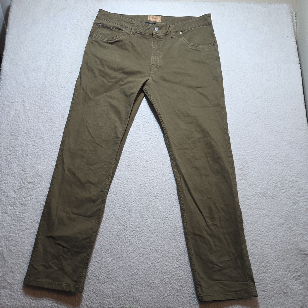 Schoffel Trousers Mens 38x31 Green Chino Regular Fit Straight Casual Pants